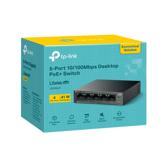 Tp-Link LS105LP I 5-Port 10/100Mbps Desktop Switch with 4-Port PoE+