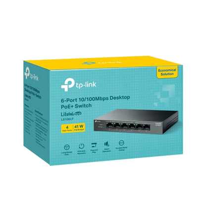 Tp-Link LS106LP I 6-Port 10/100Mbps Desktop Switch with 4-Port PoE+