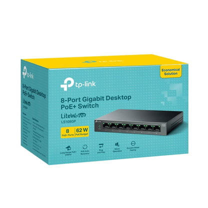 Tp-Link LS108GP I 8-Port Gigabit Desktop Switch with 8-Port PoE+