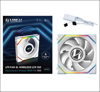 Lian Li Uni Fan SL Wireless LCD 120 - White (Single Fan)