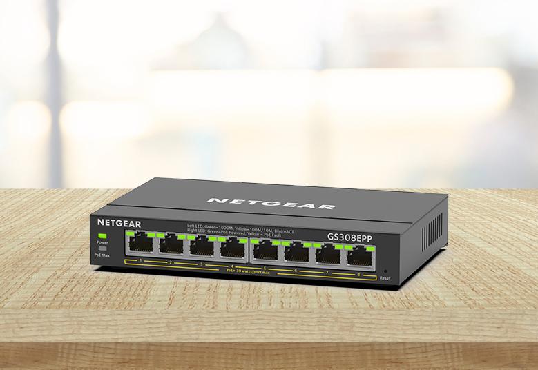 NETGEAR 8-Port PoE+ Gigabit Ethernet Plus Switch 123W (GS308EPP-100NAS1)