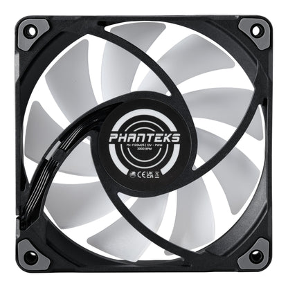 Phanteks 120mm MP PWM Fan, high Static Pressure, Optimized for Silence, Sleeved Daisy-Chain Cables, White Blades (PH-F120M25_DRGB_PWM)