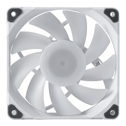 Phanteks 120mm MP PWM Fan, high Static Pressure, Optimized for Silence, Sleeved Daisy-Chain Cables, White Blades (PH-F120M25_DRGB_PWM)