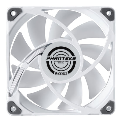 Phanteks 120mm MP PWM Fan, high Static Pressure, Optimized for Silence, Sleeved Daisy-Chain Cables, White Blades (PH-F120M25_DRGB_PWM)