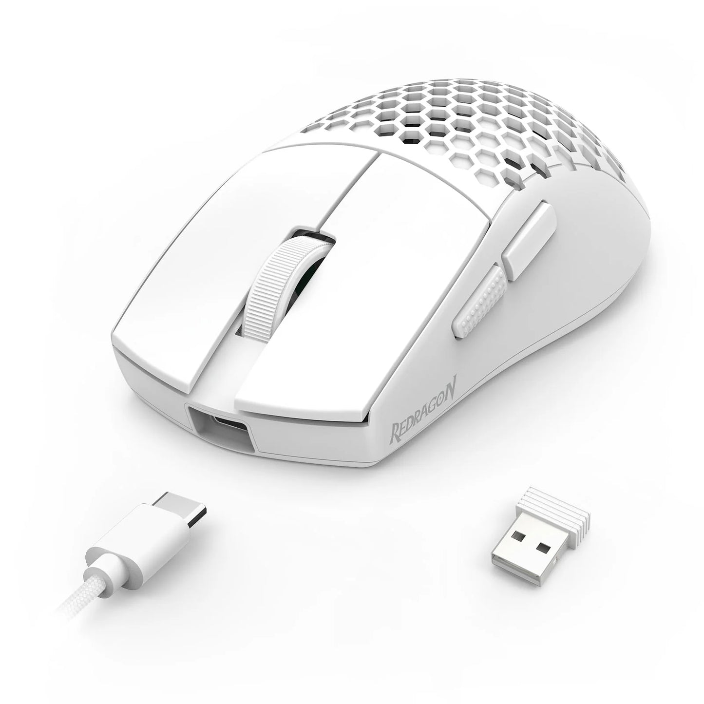 Redragon M725-LIT Astrolabe Lite 8000DPI 3-Modes Honeycomb Lightweight Gaming Mouse Black | White