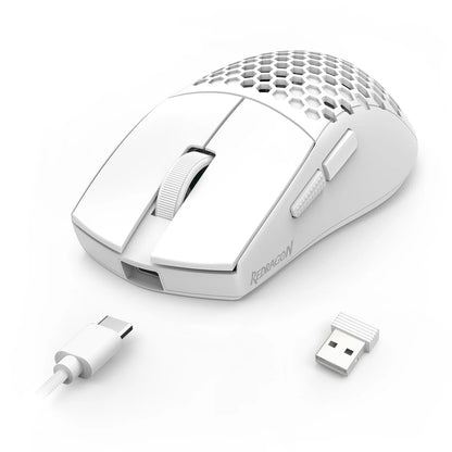 Redragon M725-LIT Astrolabe Lite 8000DPI 3-Modes Honeycomb Lightweight Gaming Mouse Black | White