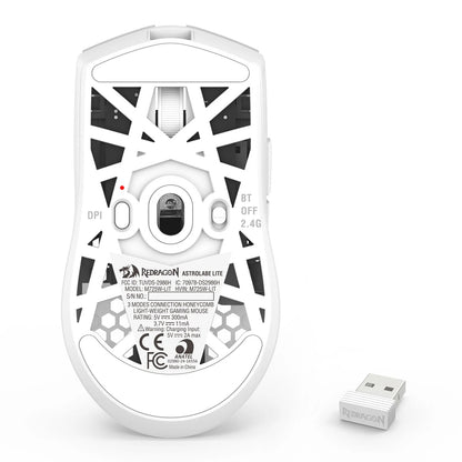Redragon M725-LIT Astrolabe Lite 8000DPI 3-Modes Honeycomb Lightweight Gaming Mouse Black | White