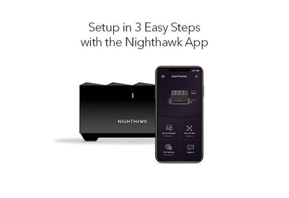 NETGEAR AX1800 Nighthawk Dual-Band WiFi 6 Mesh System, 1.8Gbps, Router + 1 Satellite (MK62-100PES)