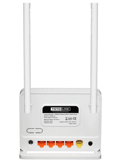 TOTOLINK ND300 V.2 Wireless-N ADSL Modem Router (LAN1/WAN)