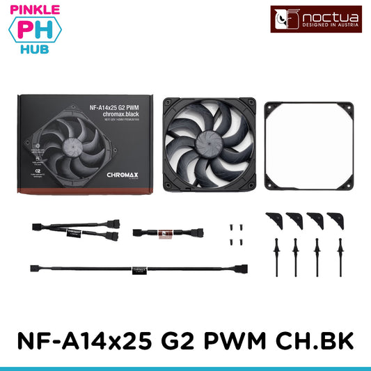 Noctua NF-A14x25 G2 PWM chromax.black Next-gen black 140mm fan