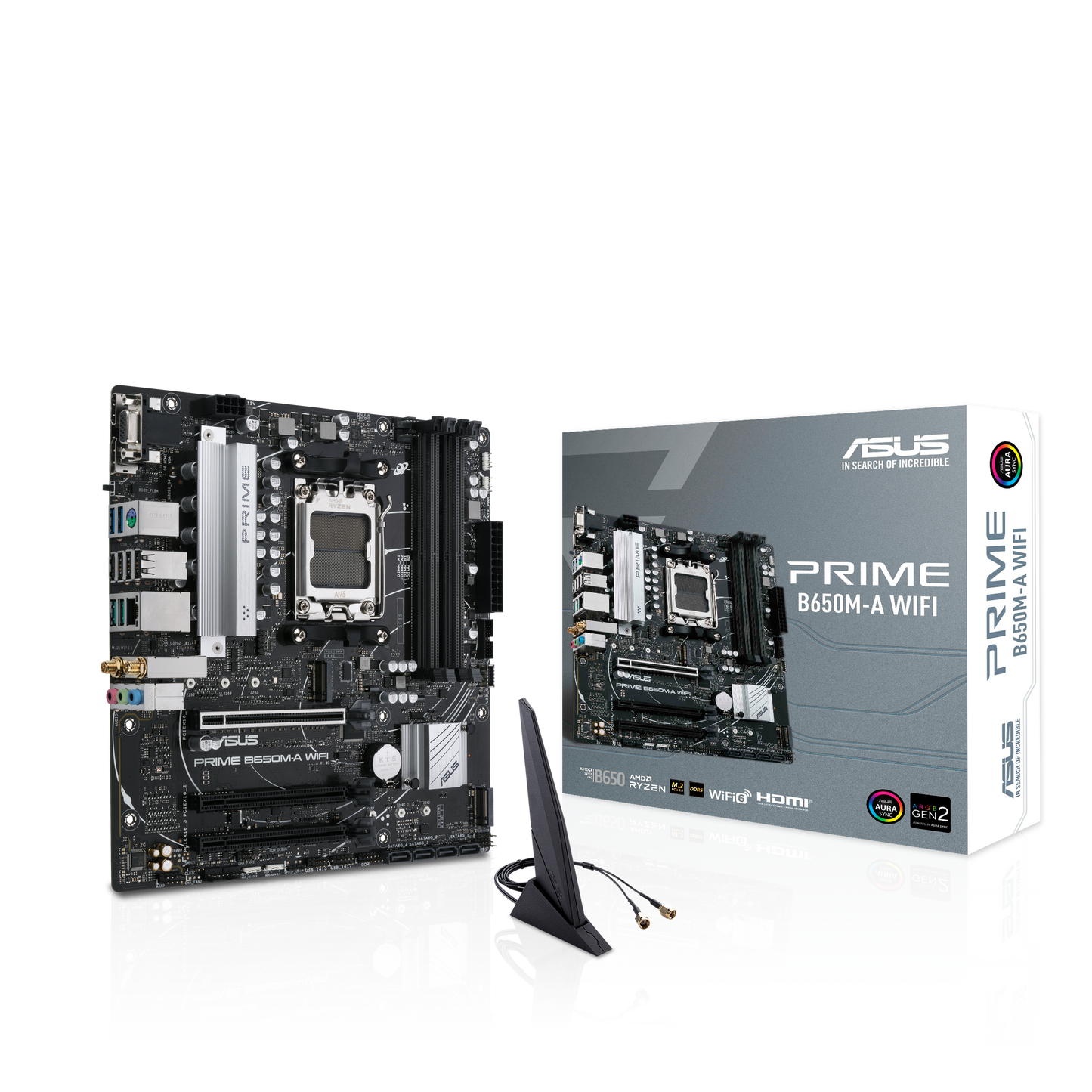 ASUS PRIME B650M-A WIFI,AMD AM5 Socket: Ready for AMD Ryzen™ 7000 Series Desktop Processors,,Wi-Fi 6, M.2 PCIe 5.0, Realtek 2.5Gb Ethernet, USB 3.2 Gen 2 ports, front USB 3.2 Gen 1 Type-C