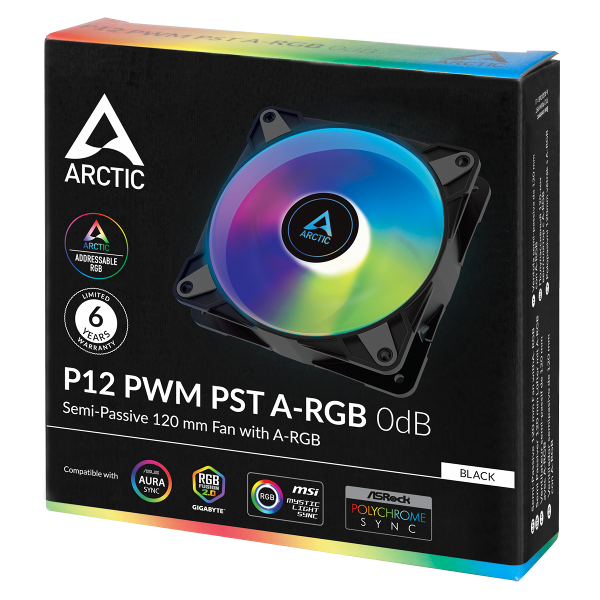 ARCTIC P12 PWM PST A-RGB 0dB (Black) - (ACFAN00231A)