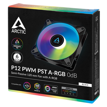 ARCTIC P12 PWM PST A-RGB 0dB (Black) - (ACFAN00231A)