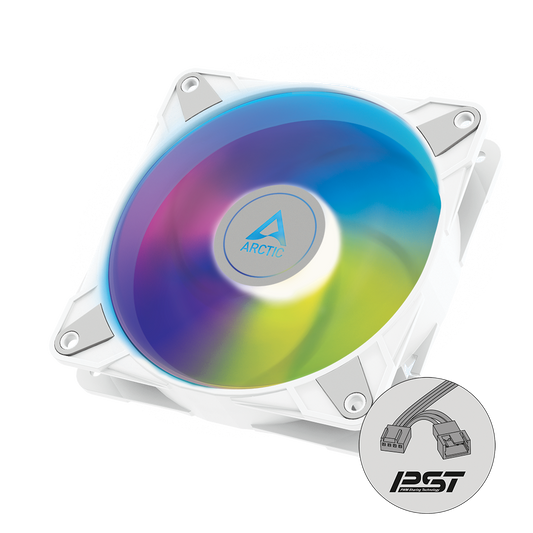 Arctic P12 PWM PST A-RGB Semi-Passive 120 mm Case Fan with Digital A-RGB, White(ACFAN00254A)