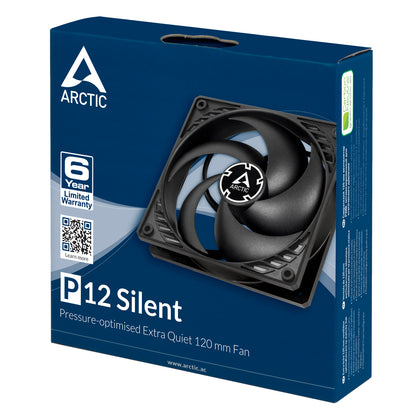 Arctic P12 Silent - 120 mm Case Fan, Pressure-optimised, Very Quiet Motor, Computer, Fan Speed: 1050 RPM (ACFAN00130A)