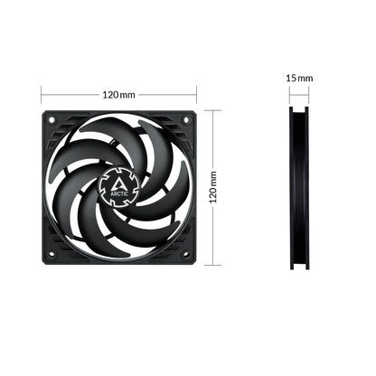 ARCTIC P12 Slim PWM PST 120 mm Low-Profile PWM Fan with Cable Splitter (ACFAN00187A)