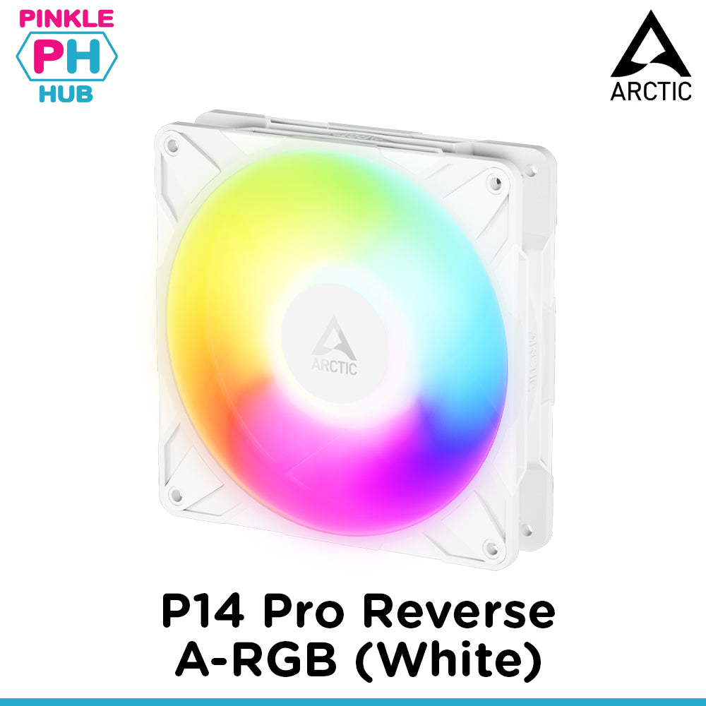 Arctic P14 Pro Reverse A-RGB (White) 140 mm A-RGB PWM Fan with Cable Splitter