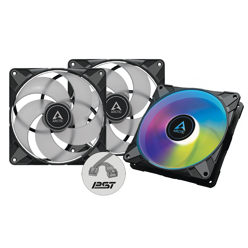 Arctic P14 PWM PST A-RGB 140 mm A-RGB PWM Fan with Cable Splitter (3 Pack)