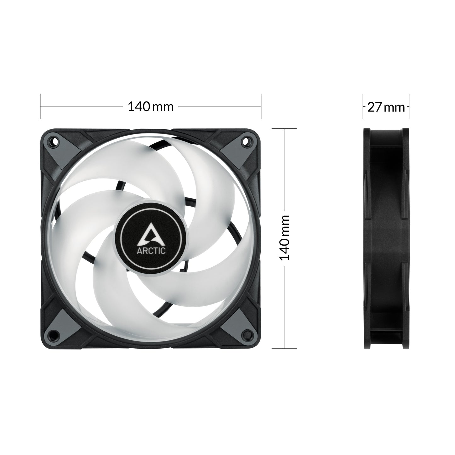 Arctic P14 PWM PST A-RGB 140 mm A-RGB PWM Fan with Cable Splitter (3 Pack)