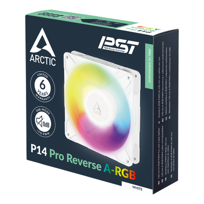 Arctic P14 Pro Reverse A-RGB (White) 140 mm A-RGB PWM Fan with Cable Splitter