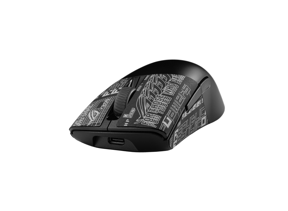 ASUS ROG Keris Wireless AimPoint lightweight 75-gram wireless RGB gaming mouse, 36,000 dpi ROG AimPoint optical sensor, tri-mode connectivity, ROG SpeedNova wireless technology, swappable mouse switches, ROG Micro Switches, PBT buttons, ROG Paracord