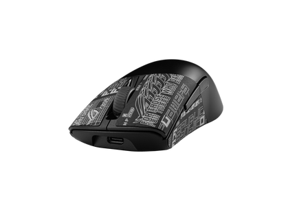 ASUS ROG Keris Wireless AimPoint lightweight 75-gram wireless RGB gaming mouse, 36,000 dpi ROG AimPoint optical sensor, tri-mode connectivity, ROG SpeedNova wireless technology, swappable mouse switches, ROG Micro Switches, PBT buttons, ROG Paracord