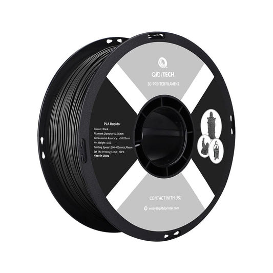 QIDI | PLA Rapid Filament Black 1.75mm 1kg 3D Printer Filament