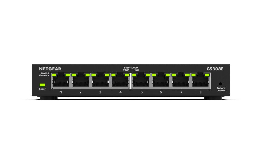 NETGEAR 8-Port Gigabit Ethernet Plus Switch (GS308E-100PES)