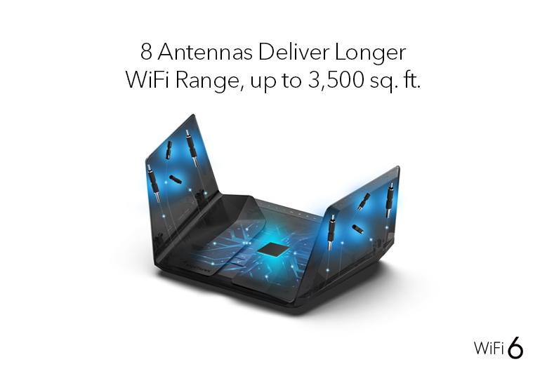 NETGEAR AX6000 WiFi Router Nighthawk 12-Stream Dual-Band WiFi 6 Router, 6Gbps (RAX120-100EUS)