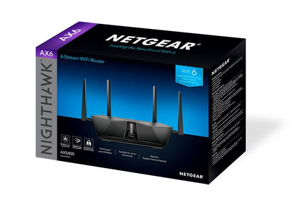 NETGEAR AX5400 WiFi Router Nighthawk 6-Stream Dual-Band WiFi 6 Router, 5.4Gbps (RAX50-100PRR)