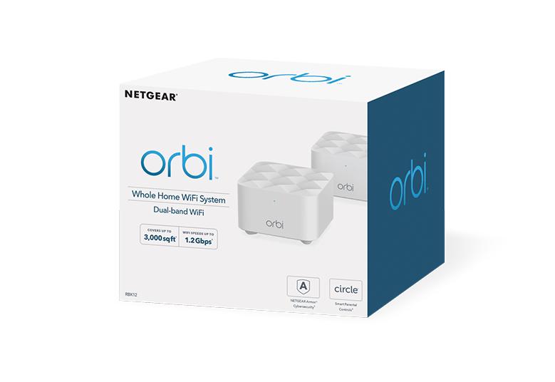 NETGEAR Orbi Dual-band Mesh WiFi System, 1.2Gbps, Router + 1 Satellite (RBK12-100PES)