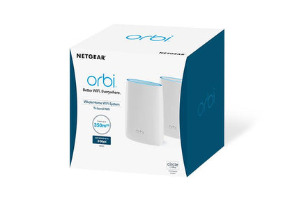 NETGEAR AC3000 Orbi Tri-band Mesh WiFi System, 3Gbps, Router + 1 Satellite(RBK50-100SQR)