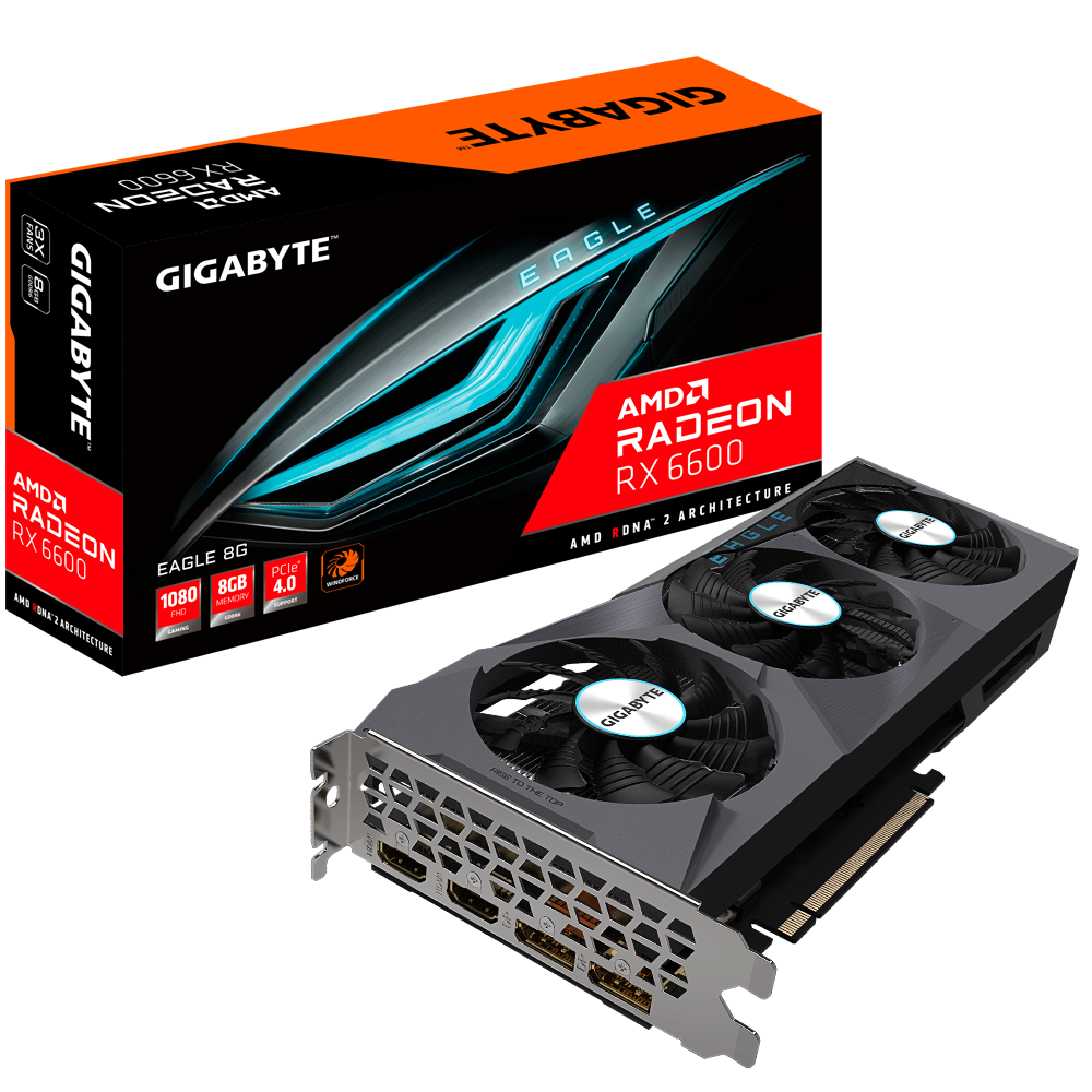 GIGABYTE Radeon™ RX 6600 EAGLE 8G (GV-R66EAGLE-8GD)