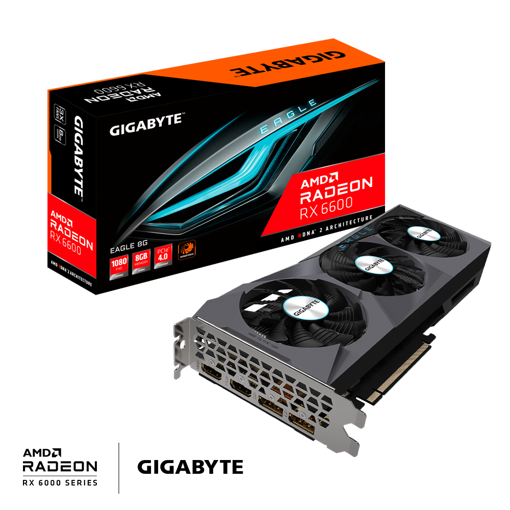 GIGABYTE Radeon™ RX 6600 EAGLE 8G (GV-R66EAGLE-8GD)