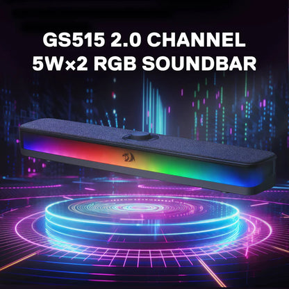 REDRAGON NEO GS515 2.0 BLUETOOTH STEREO RGB SOUNDBAR GRAY