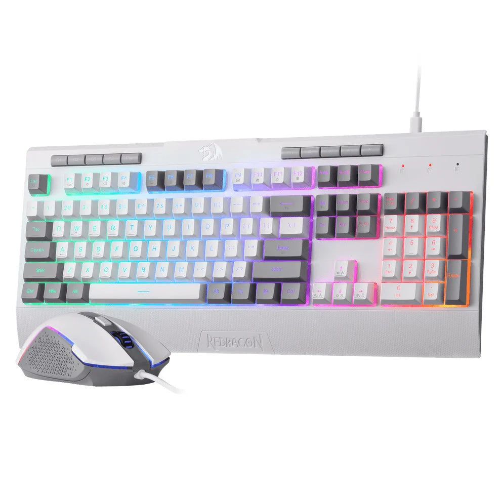 Redragon S151W Gaming Essentials Wired Keyboard & Mouse Bundle - Black | White