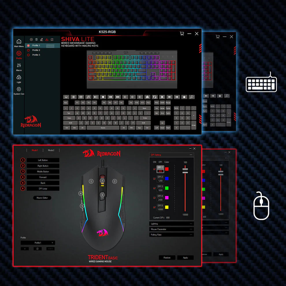 Redragon S151W Gaming Essentials Wired Keyboard & Mouse Bundle - Black | White