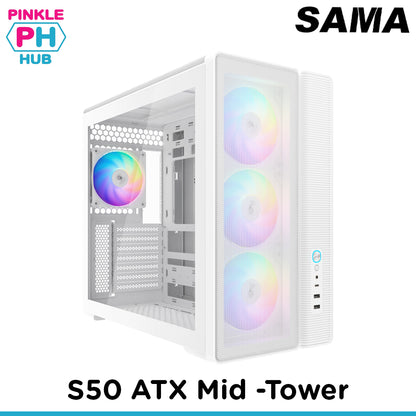 SAMA S50 ATX Mid -Tower Elite Cooling Panoramic Mesh Case