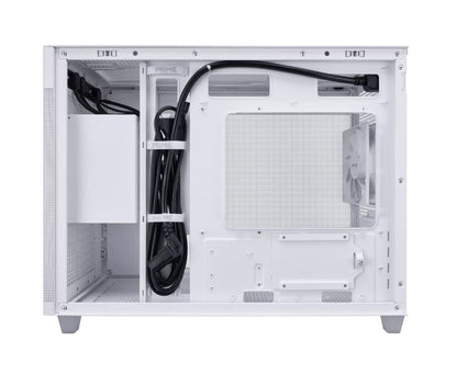 ASUS Prime AP201 is a stylish 33-liter MicroATX case with tool-free side panels and a quasi-filter mesh, with support for 360 mm coolers, graphics cards up to 338 mm long, and standard ATX PSUs