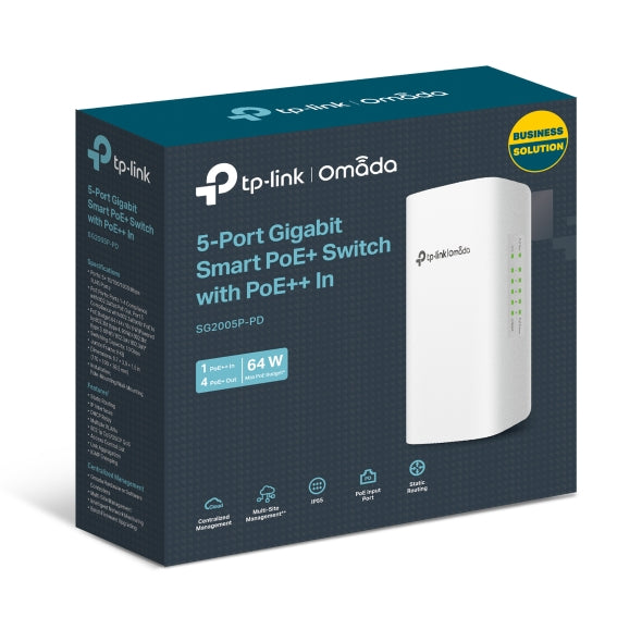 Tp-Link SG2005P-PD I Omada 5-Port Gigabit Smart Switch with 1-Port PoE++ In and 4-Port PoE+ Out