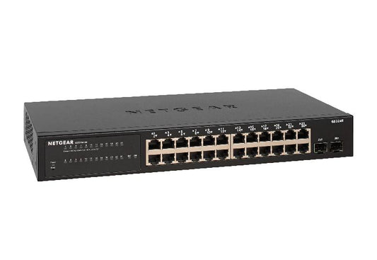 NETGEAR 24-Port Gigabit Ethernet Smart Switch with 2 Dedicated SFP Ports (GS324T-100EUS)