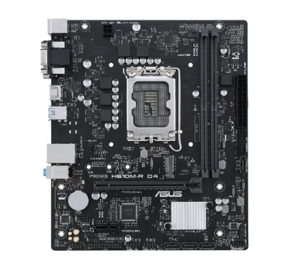 ASUS Intel® H610 (LGA 1700) mic-ATX motherboard with DDR4, PCIe 4.0, M.2 slot, Realtek 1 Gb Ethernet, HDMI®,D-Sub, DVI, USB 3.2 Gen 1 ports, SATA 6 Gbps , COM header, LPT header, TPM header (PRIME H610M-R D4)