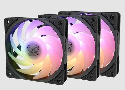 Scythe Wonder Tornado 120 PWM (up to 2500 RPM) ARGB - 3 Pack - Black