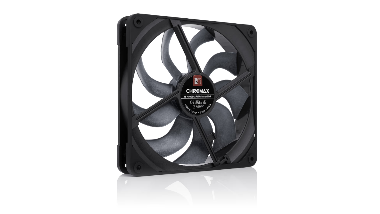 Noctua NF-A14x25 G2 PWM chromax.black Next-gen black 140mm fan