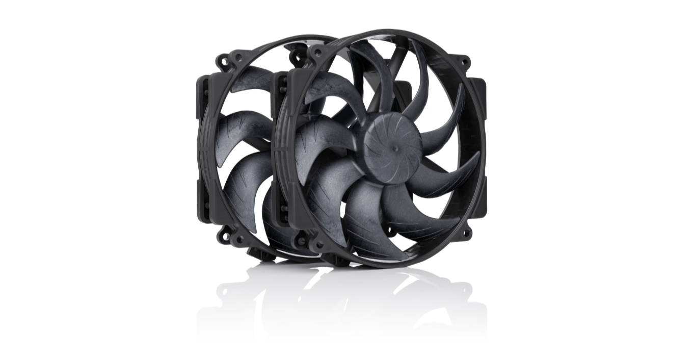 Noctua NF-A14x25r G2 PWM Sx2-PP chromax.black Next-gen black round 140mm dual fan set
