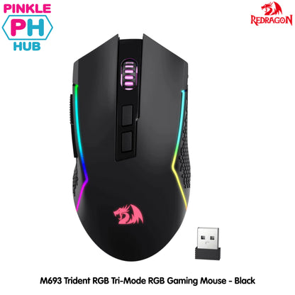 Redragon M693 Trident RGB Tri-Mode RGB Gaming Mouse - Black