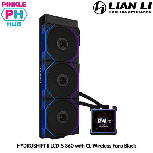 LIAN-LI HYDROSHIFT II LCD-S 360 with TL wireless fans Black | White