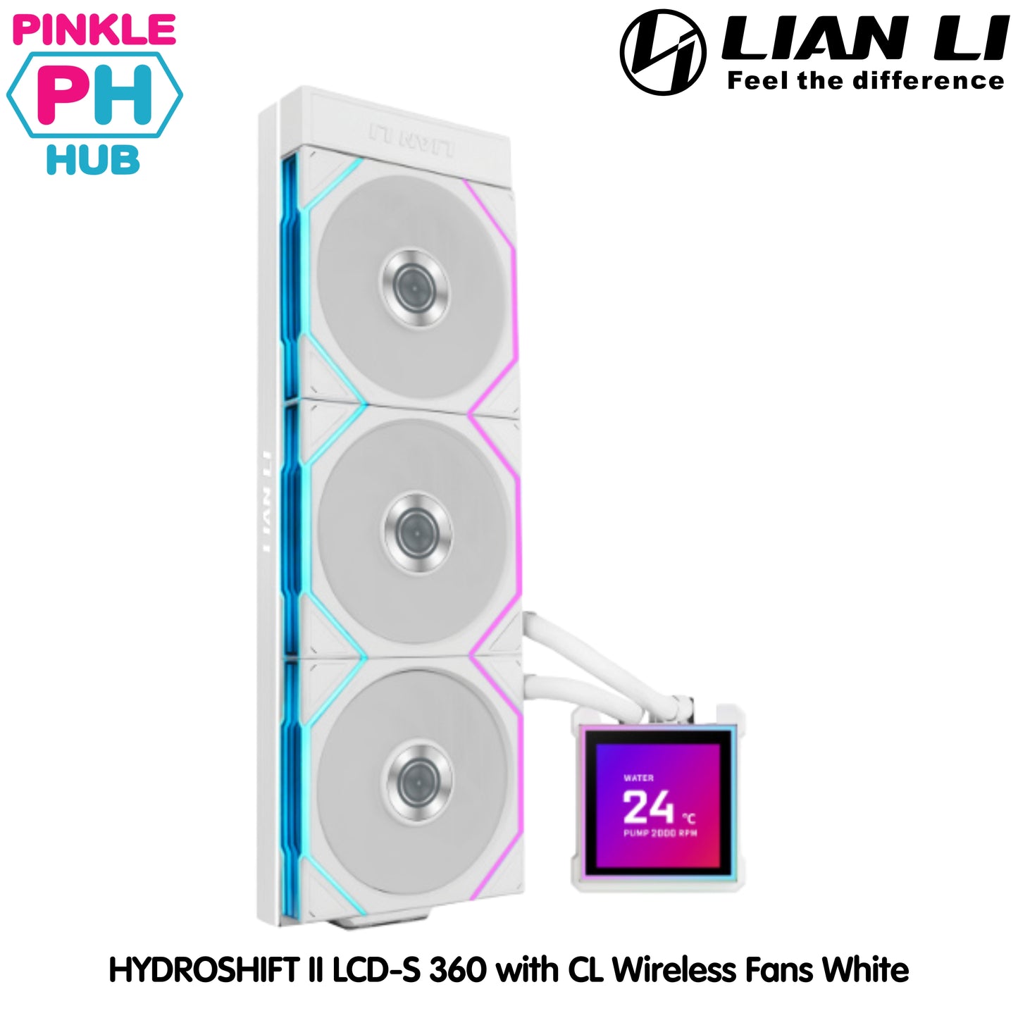 LIAN-LI HYDROSHIFT II LCD-S 360 with TL wireless fans Black | White