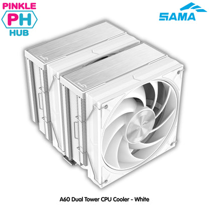 SAMA A60 Dual Tower CPU Cooler - White