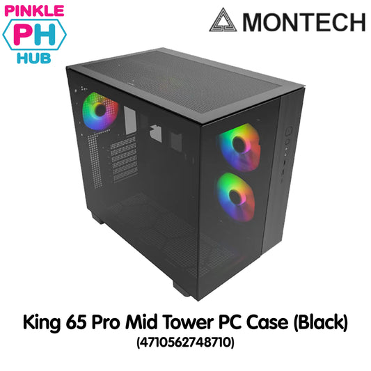 Montech King 65 Pro Mid Tower PC Case (Black, White)